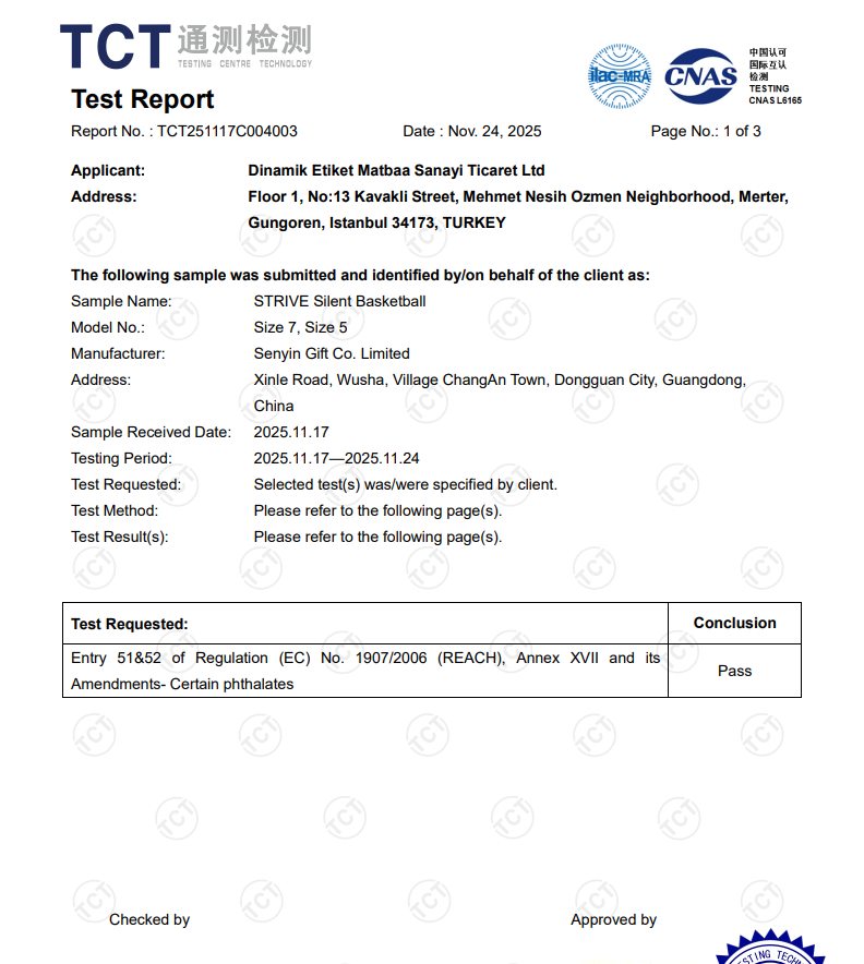 REACH Phthalates Certificate